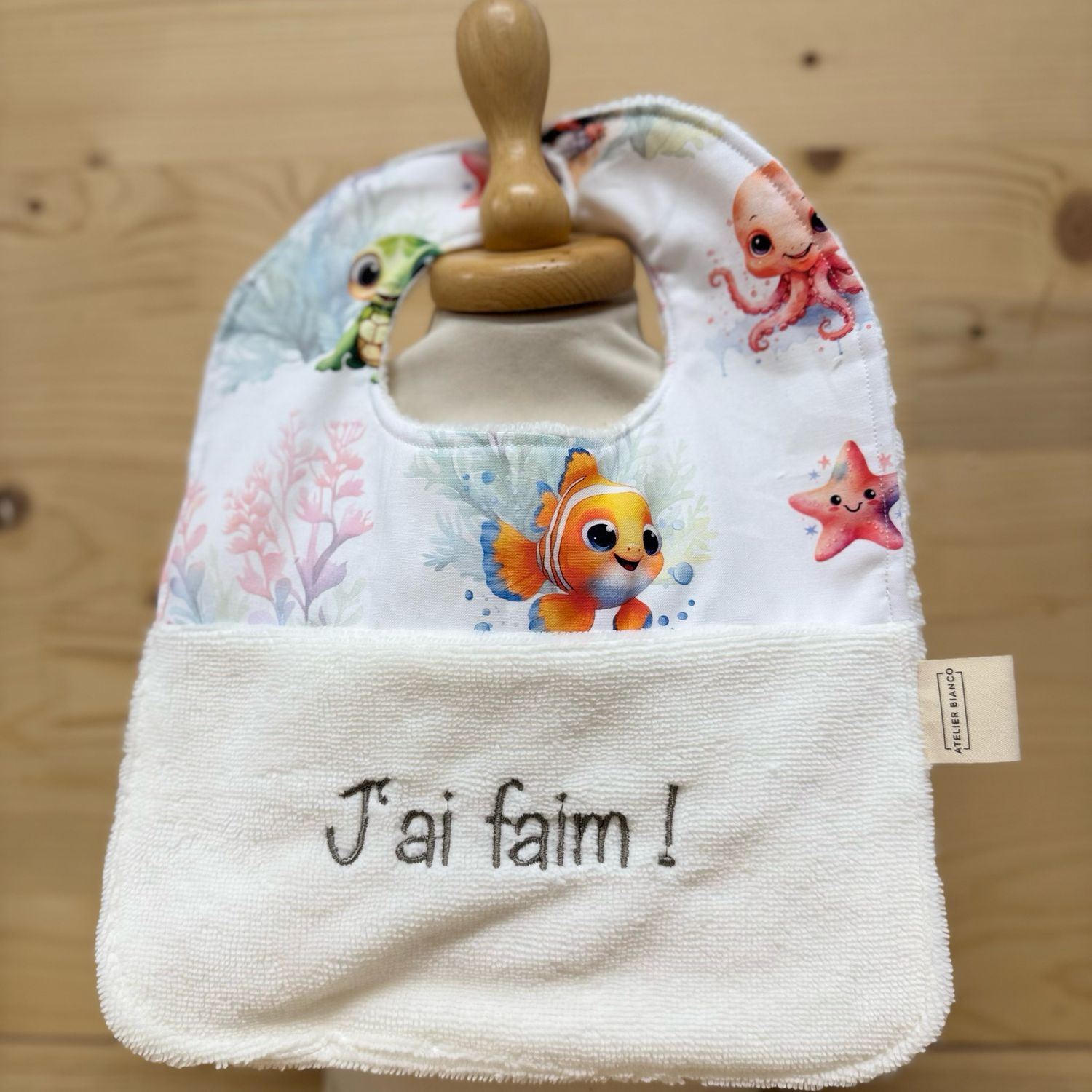 ? Personalized Baby Bib in Cotton and Bamboo – Handmade Newborn Gift, Soft and Unique