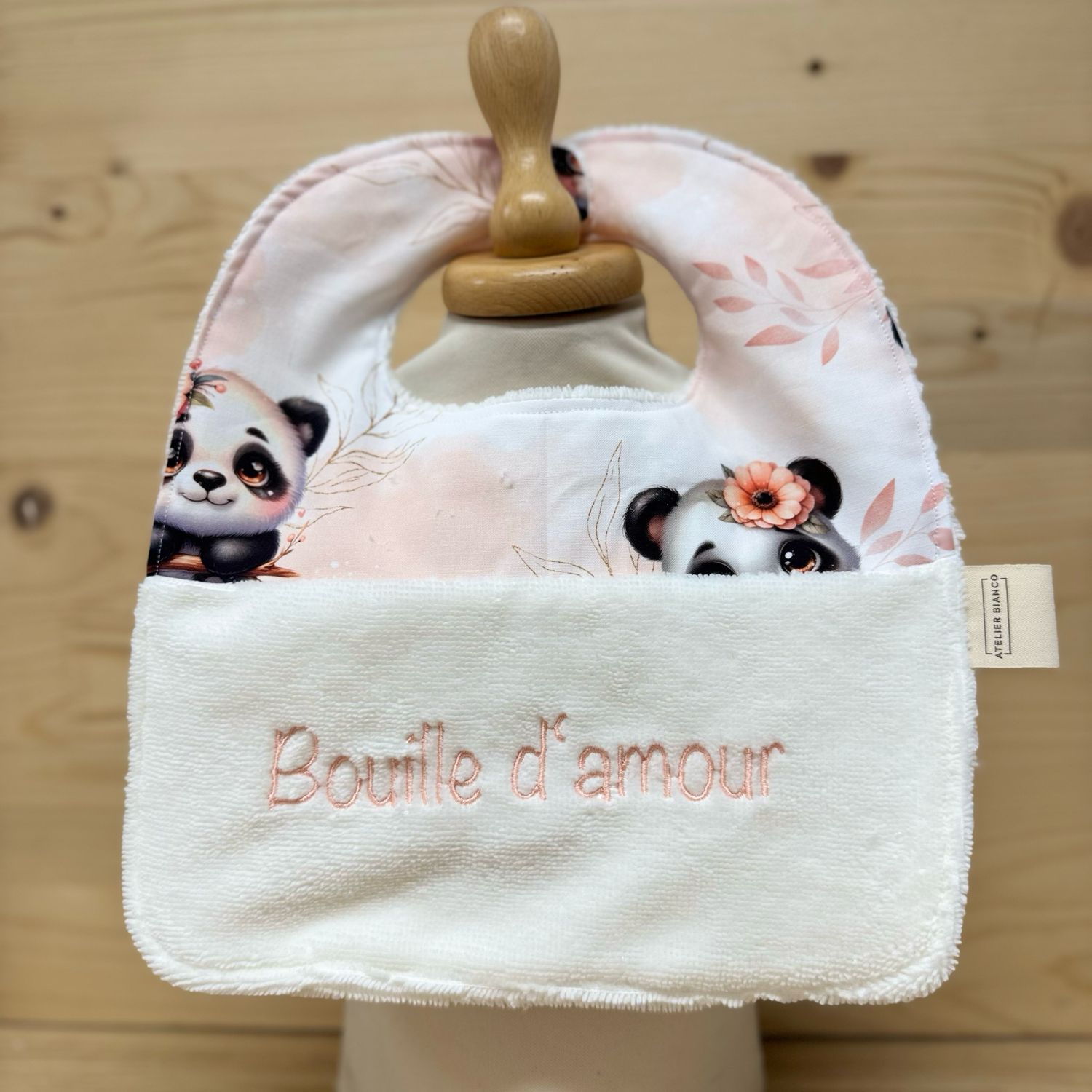 ? Personalized Baby Bib in Cotton and Bamboo – Handmade Newborn Gift, Soft and Unique