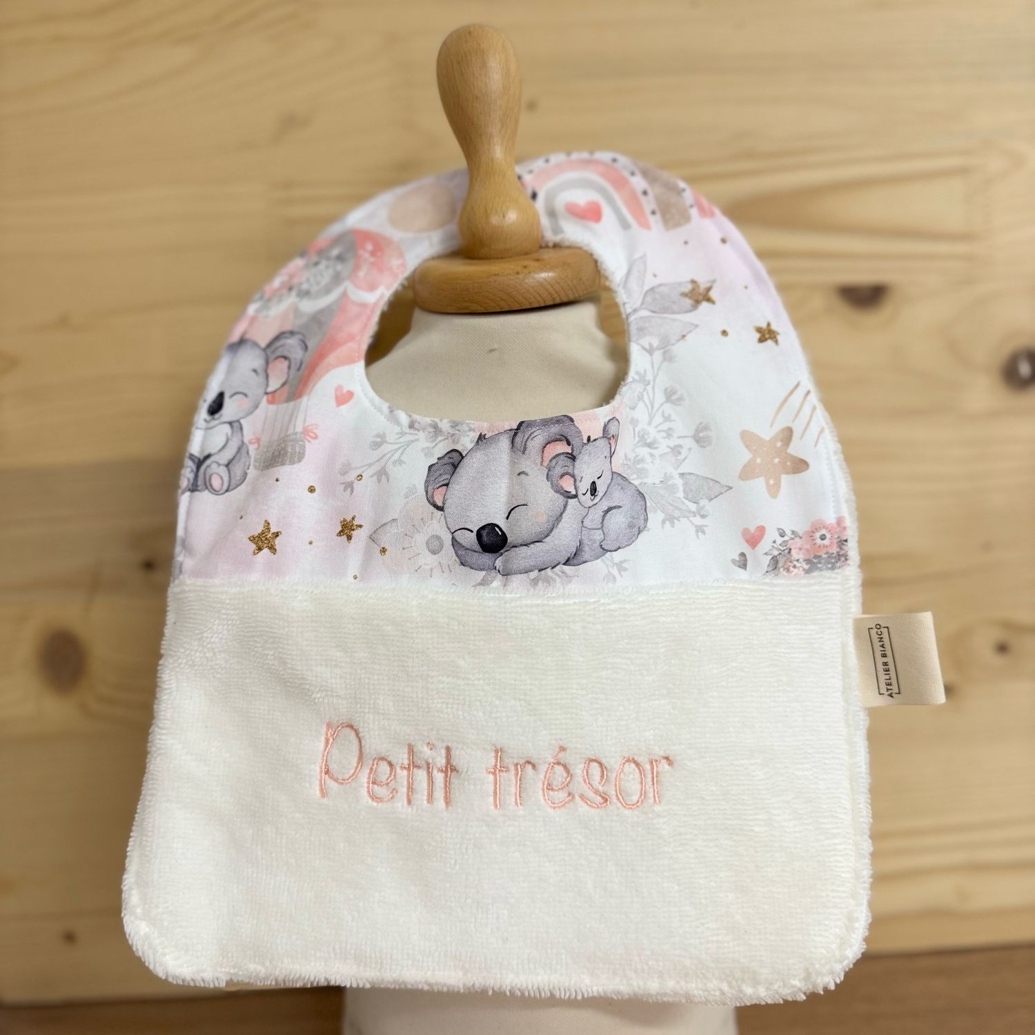 ? Personalized Baby Bib in Cotton and Bamboo – Handmade Newborn Gift, Soft and Unique
