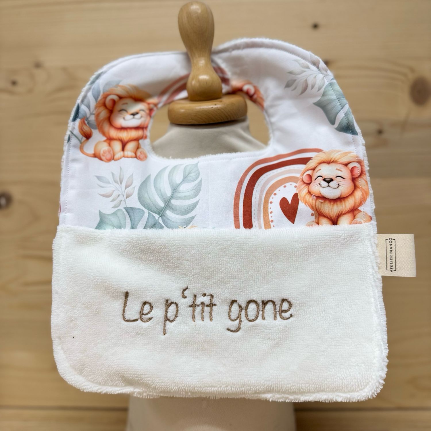 ? Personalized Baby Bib in Cotton and Bamboo – Handmade Newborn Gift, Soft and Unique