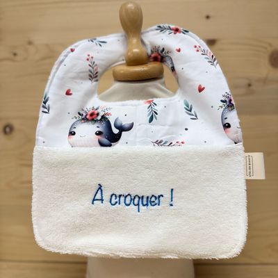 ? Personalized Baby Bib in Cotton and Bamboo – Handmade Newborn Gift, Soft and Unique