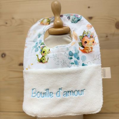 ? Personalized Baby Bib in Cotton and Bamboo – Handmade Newborn Gift, Soft and Unique