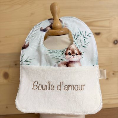 ? Personalized Baby Bib in Cotton and Bamboo – Handmade Newborn Gift, Soft and Unique