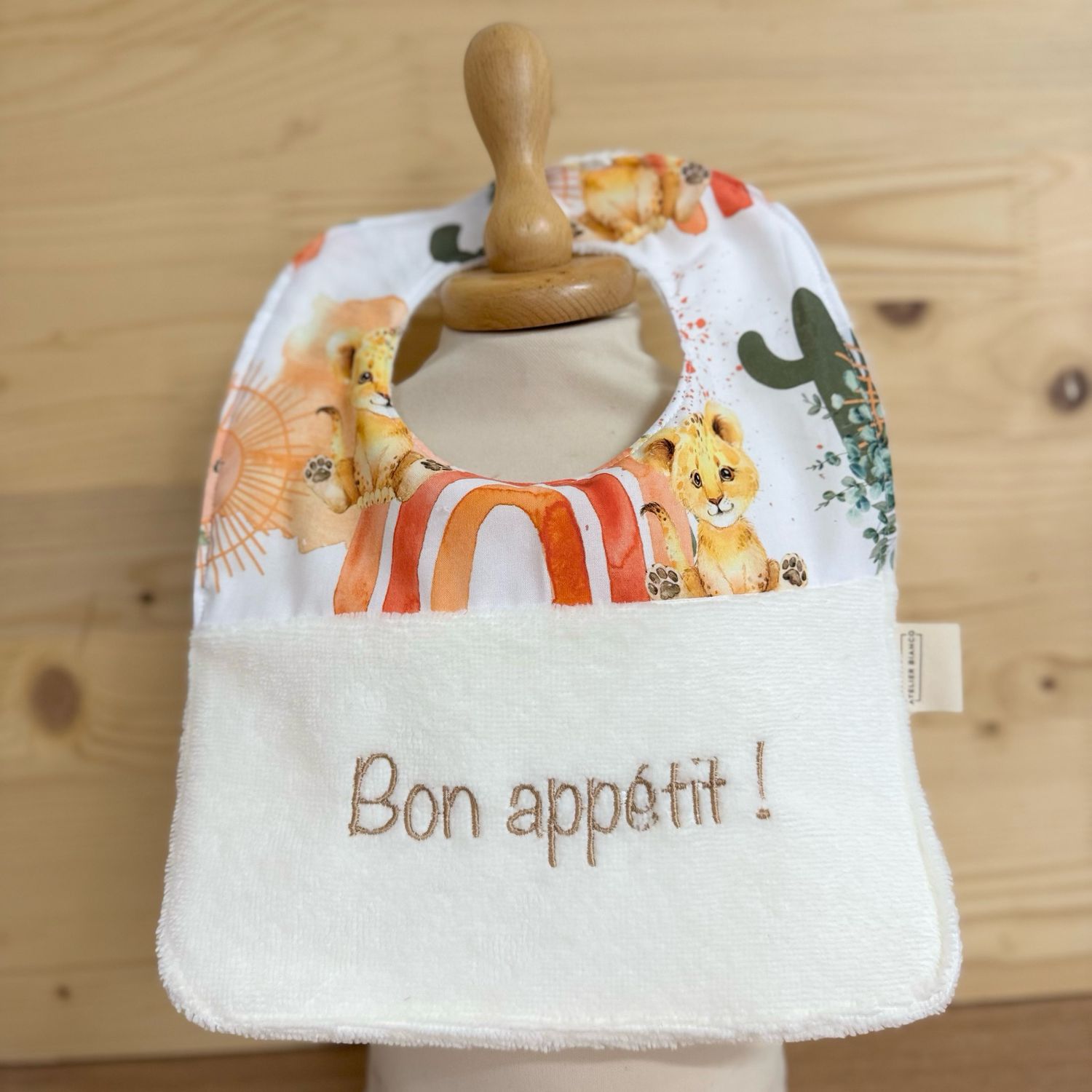 ? Personalized Baby Bib in Cotton and Bamboo – Handmade Newborn Gift, Soft and Unique