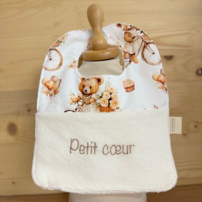 ? Personalized Baby Bib in Cotton and Bamboo – Handmade Newborn Gift, Soft and Unique