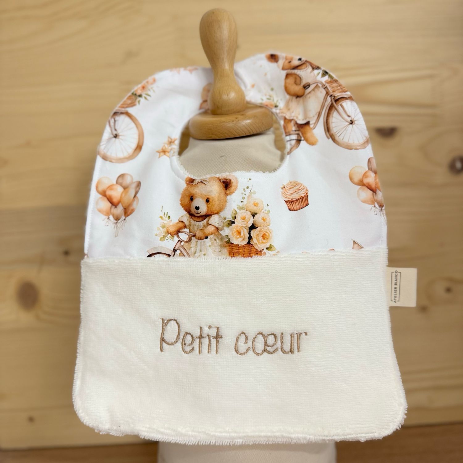 ? Personalized Baby Bib in Cotton and Bamboo – Handmade Newborn Gift, Soft and Unique