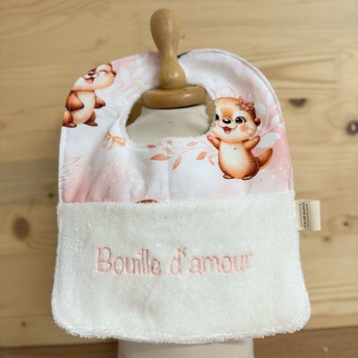 ? Personalized Baby Bib in Cotton and Bamboo – Handmade Newborn Gift, Soft and Unique