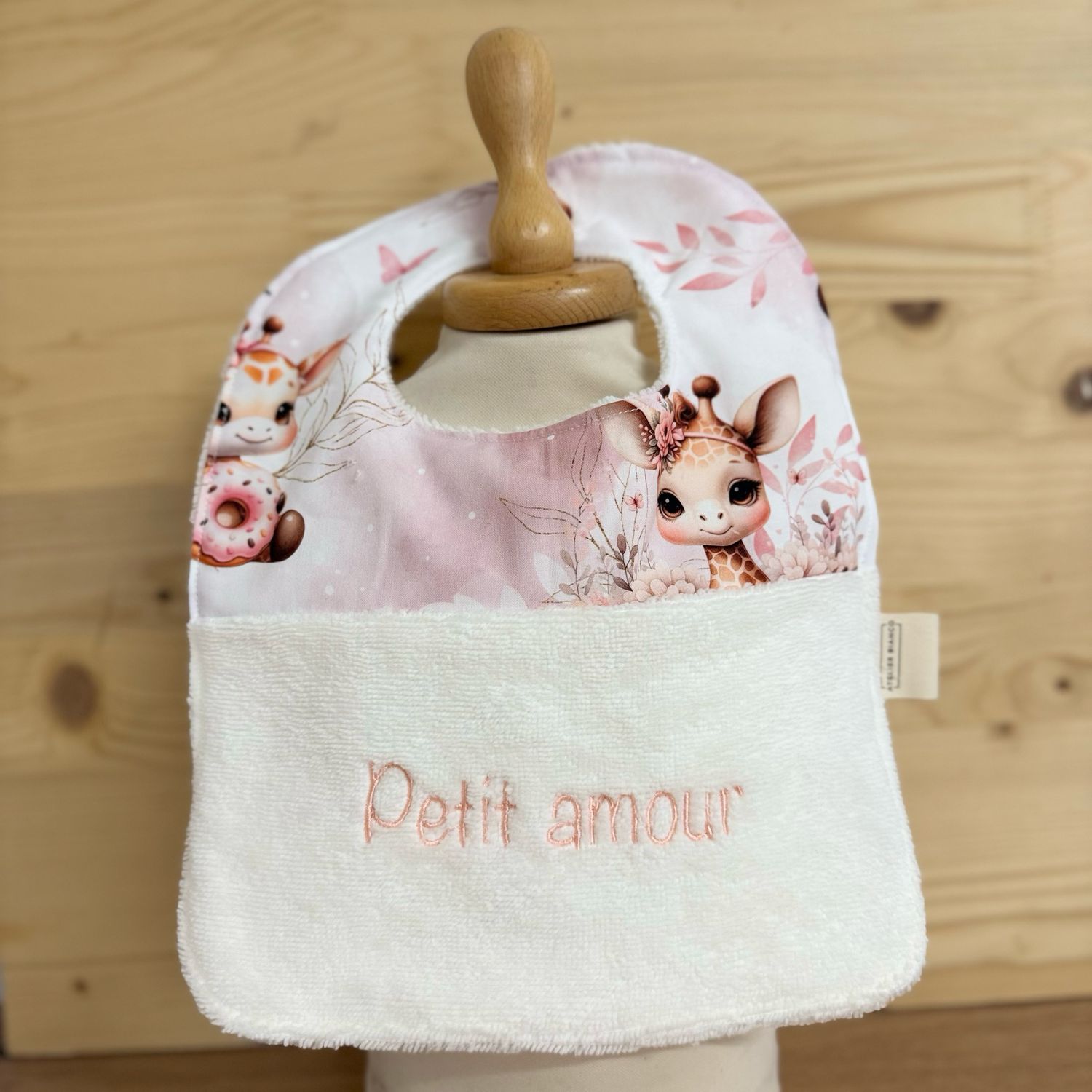 ? Personalized Baby Bib in Cotton and Bamboo – Handmade Newborn Gift, Soft and Unique