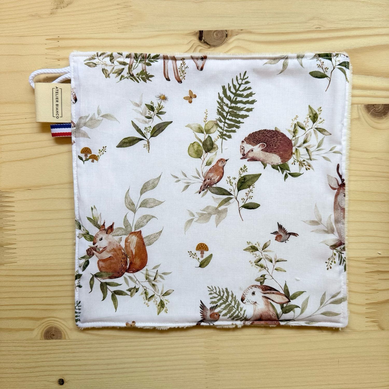 Débarbouillette lavable - Motifs Forêt