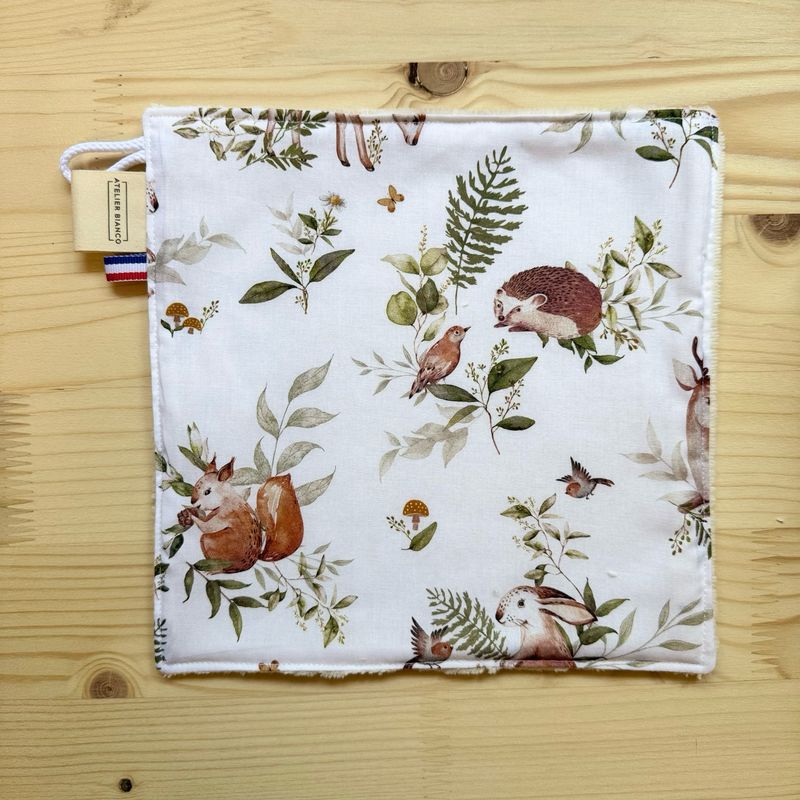 Débarbouillette lavable - Motifs Forêt