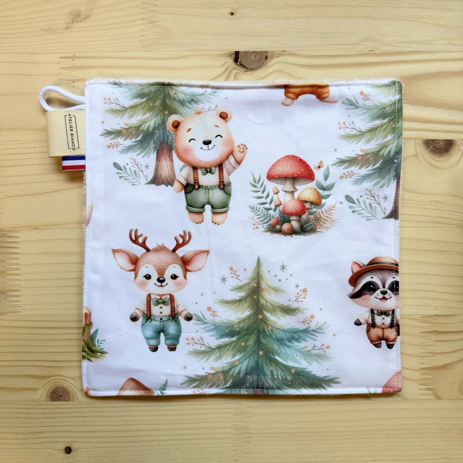 Débarbouillette lavable - Motifs Forêt