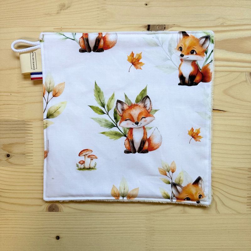 Débarbouillette lavable - Motifs Renards