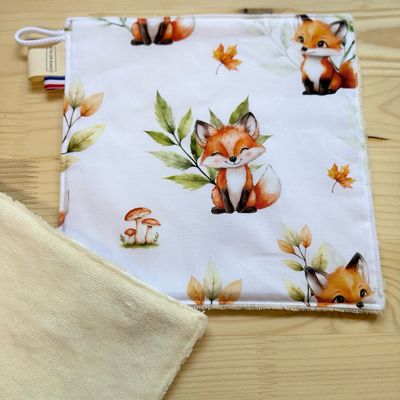 Débarbouillette lavable - Motifs Renard