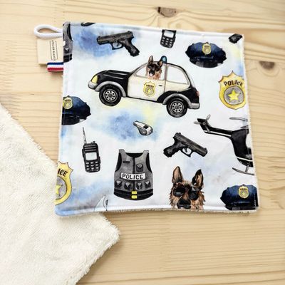 Débarbouillette lavable - Motifs Police