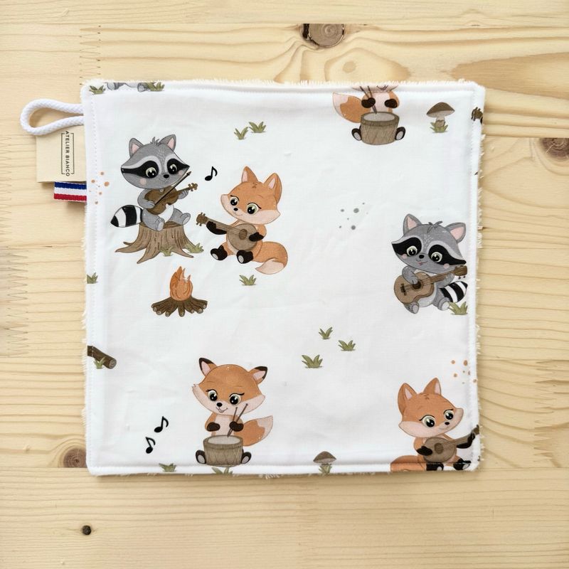 Débarbouillette lavable - Motifs Animaux musique