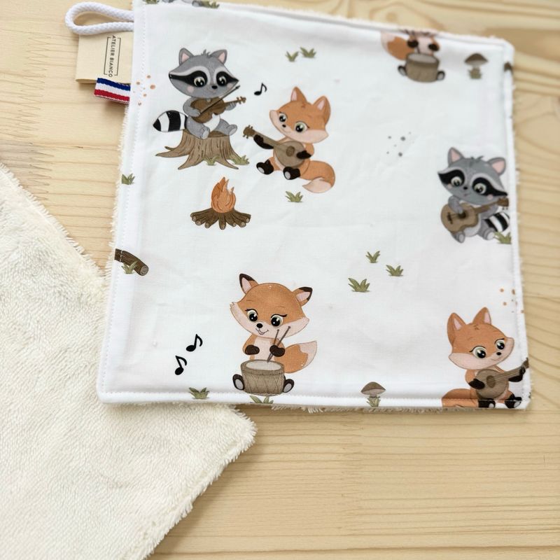 Débarbouillette lavable - Motifs Animaux musique