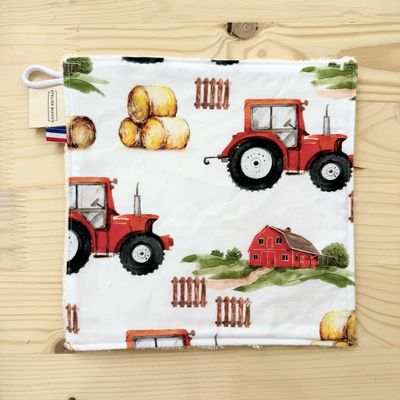 Débarbouillette lavable - Motifs Tracteur