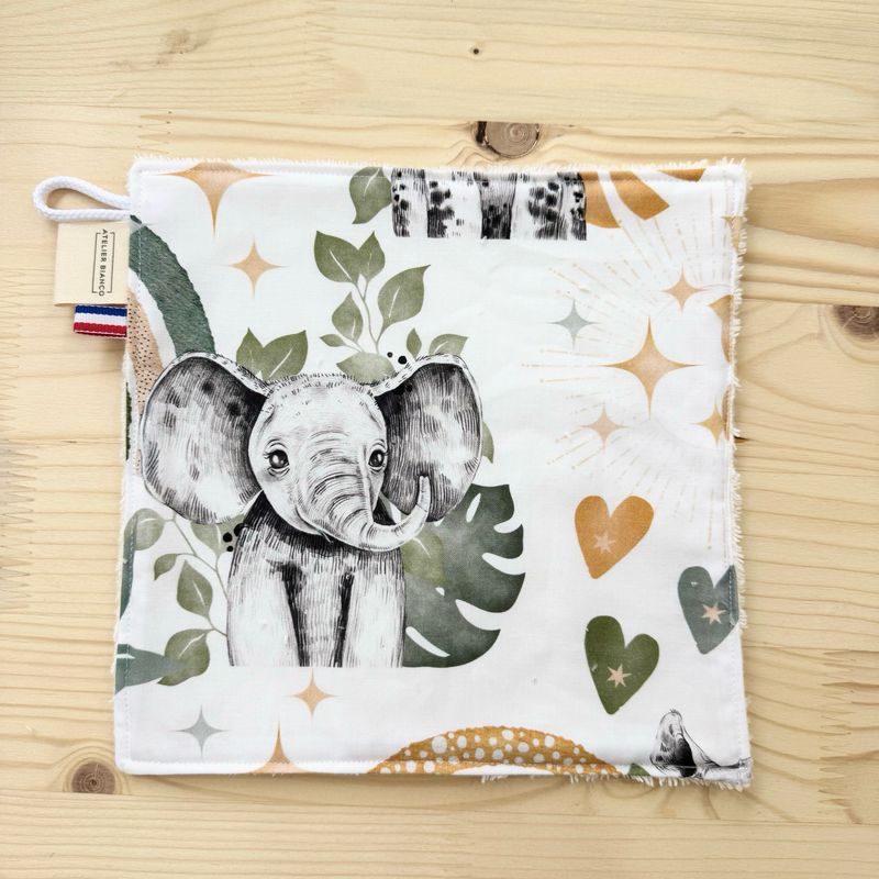 Débarbouillette lavable - Motifs Savane