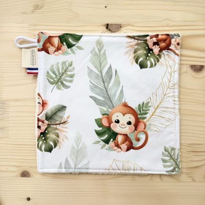 Débarbouillette lavable - Motifs Singe