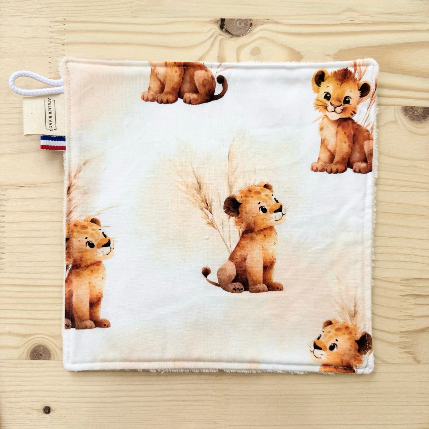 Débarbouillette lavable - Motifs Lion