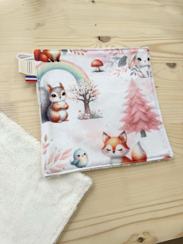 Débarbouillette lavable - Motifs Forêt Pailletée
