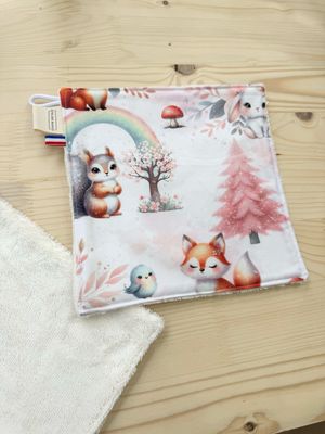 Débarbouillette lavable - Motifs Forêt Pailletée