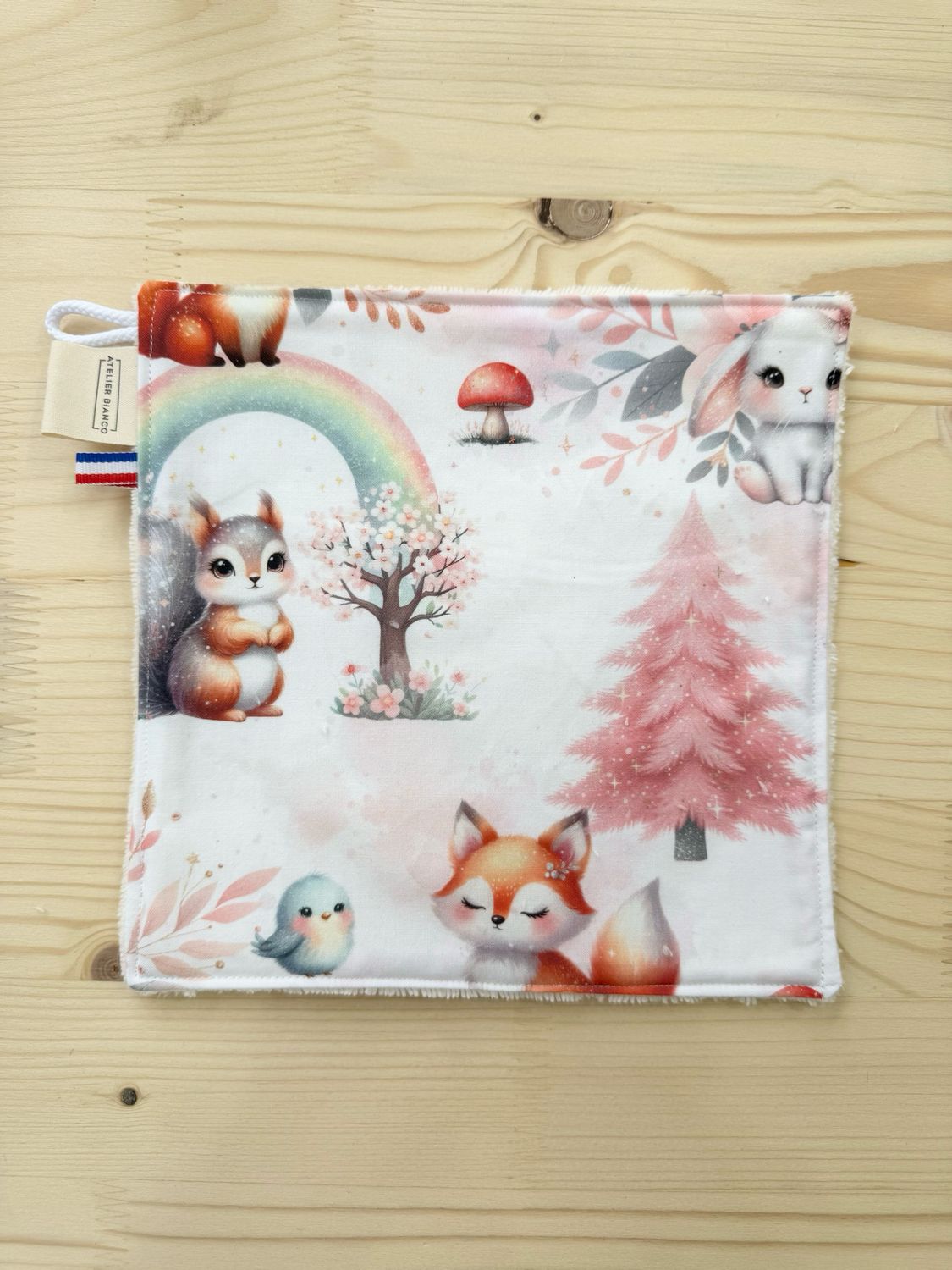 Débarbouillette lavable - Motifs Forêt Pailletée