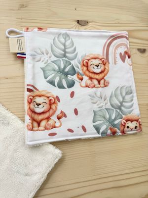 Débarbouillette lavable - Motifs Lion