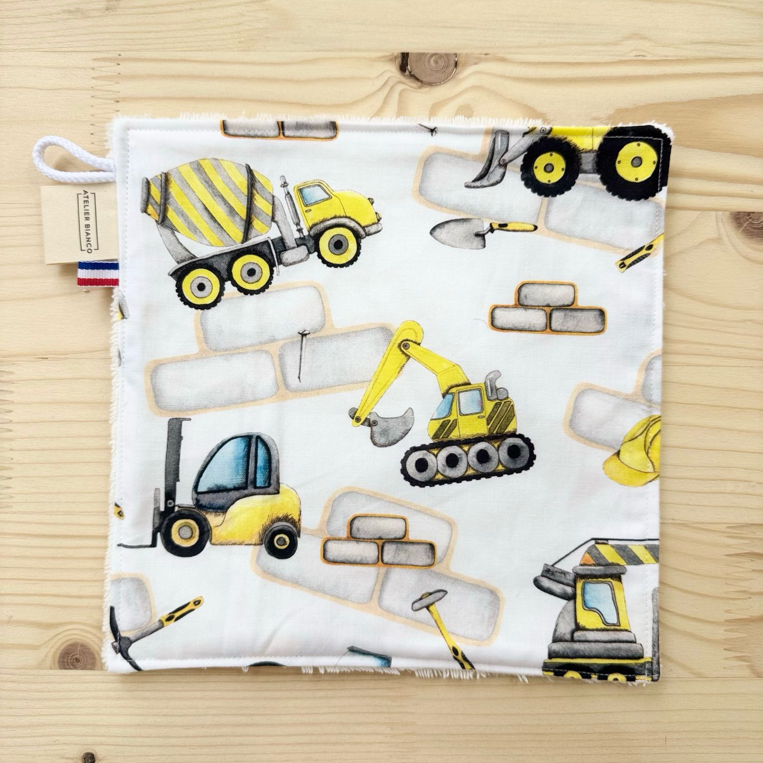 Débarbouillette lavable - Motifs Travaux