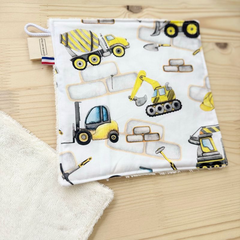 Débarbouillette lavable - Motifs Travaux