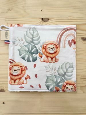 Débarbouillette lavable - Motifs Lion