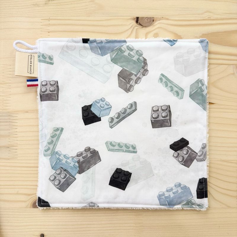 Débarbouillette lavable - Motifs Jeux de construction