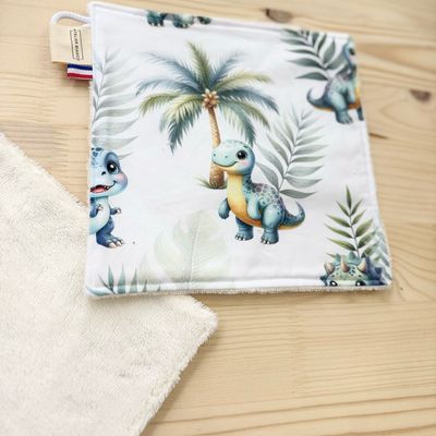 Débarbouillette lavable - Motifs Dinosaures