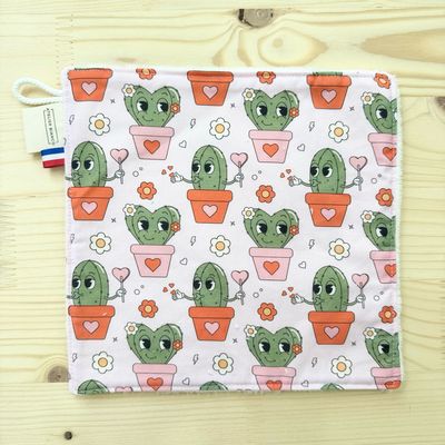 Débarbouillette lavable - Motifs Cactus