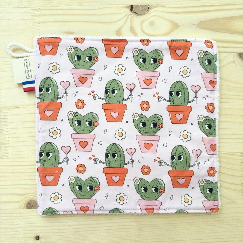 Débarbouillette lavable - Motifs Cactus