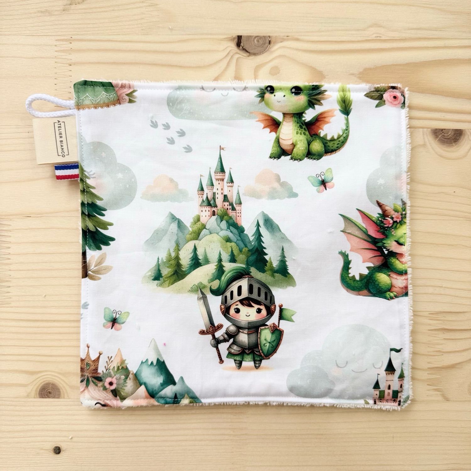 Débarbouillette lavable - Motifs Chevaliers