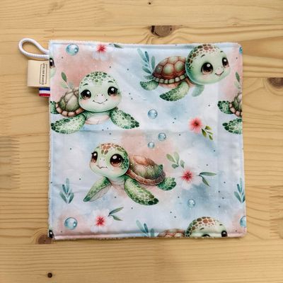 Débarbouillette lavable - Motifs Tortue