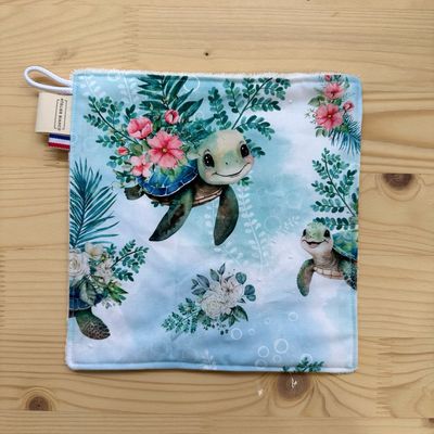 Débarbouillette lavable - Motifs Tortue