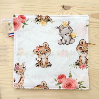 Débarbouillette lavable - Motifs Savane