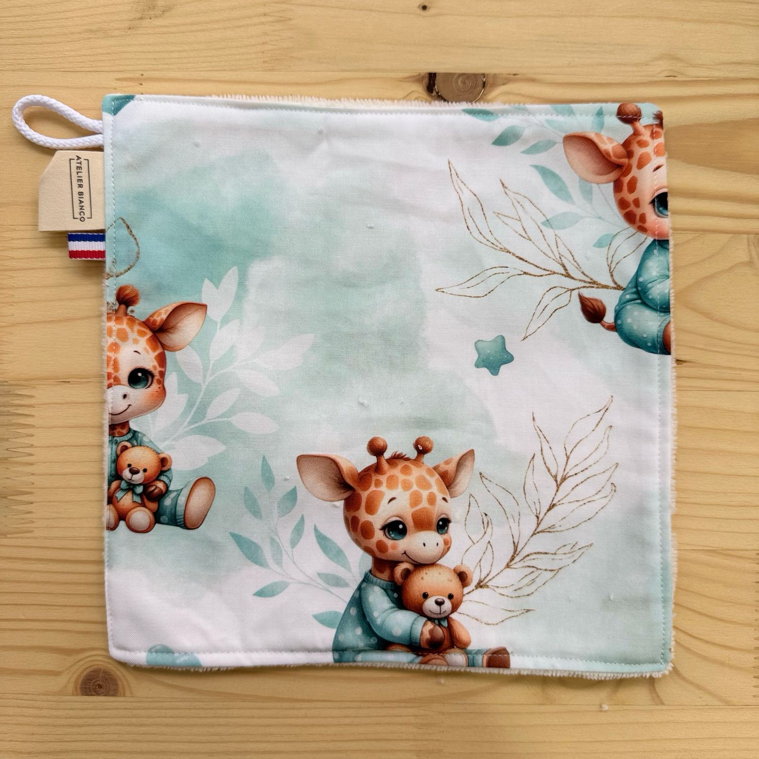 Débarbouillette lavable - Motifs Girafe