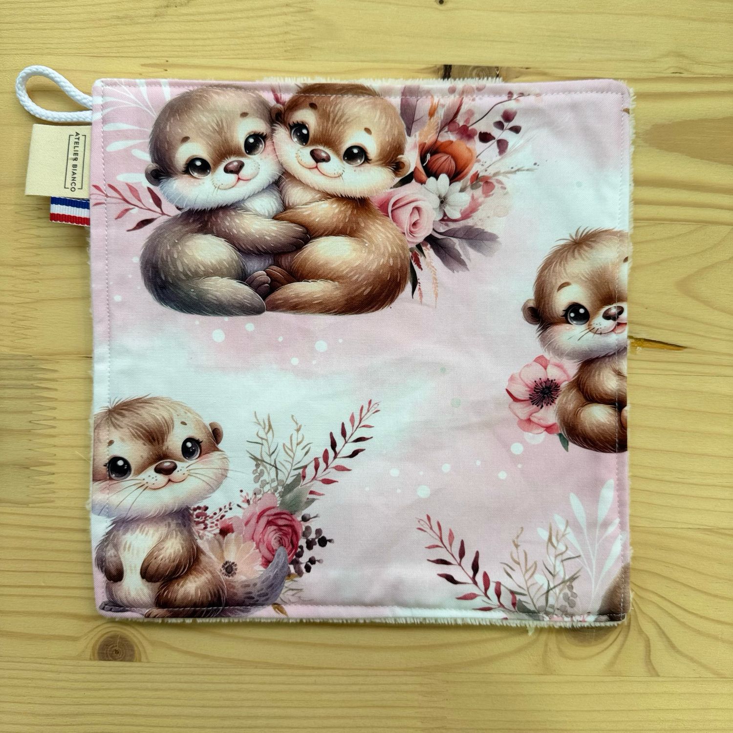 Débarbouillette lavable - Motifs Loutres