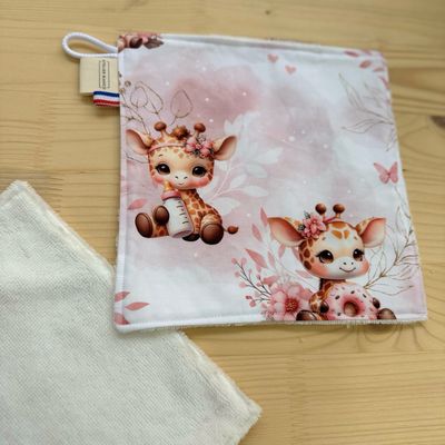 Débarbouillette lavable - Motifs Girafe