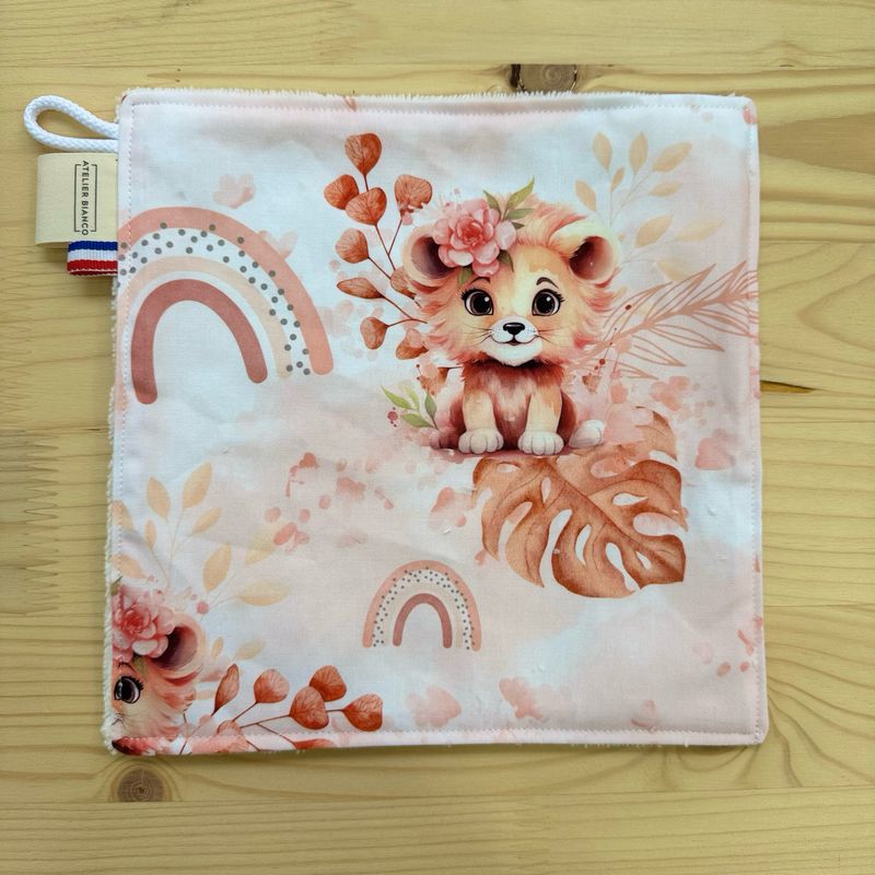 Débarbouillette lavable - Motifs Lionceau