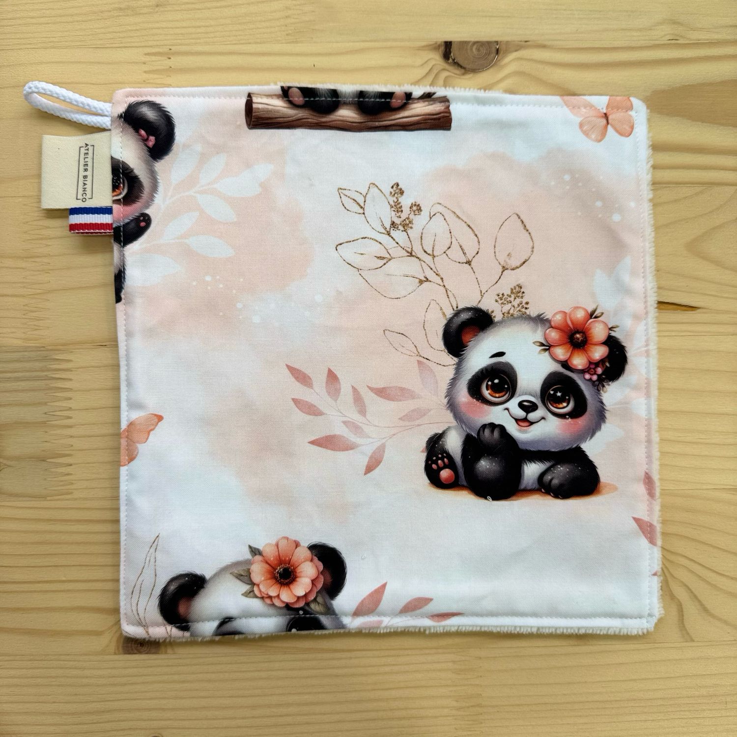 Débarbouillette lavable - Motifs Panda