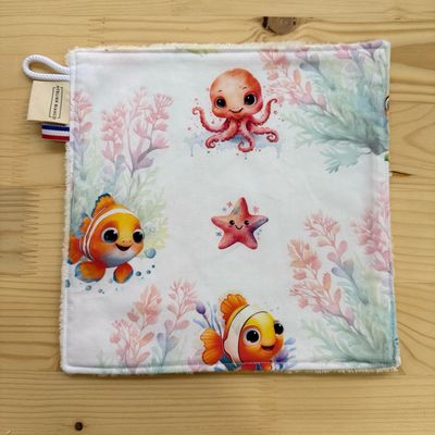Débarbouillette lavable - Motifs Poissons