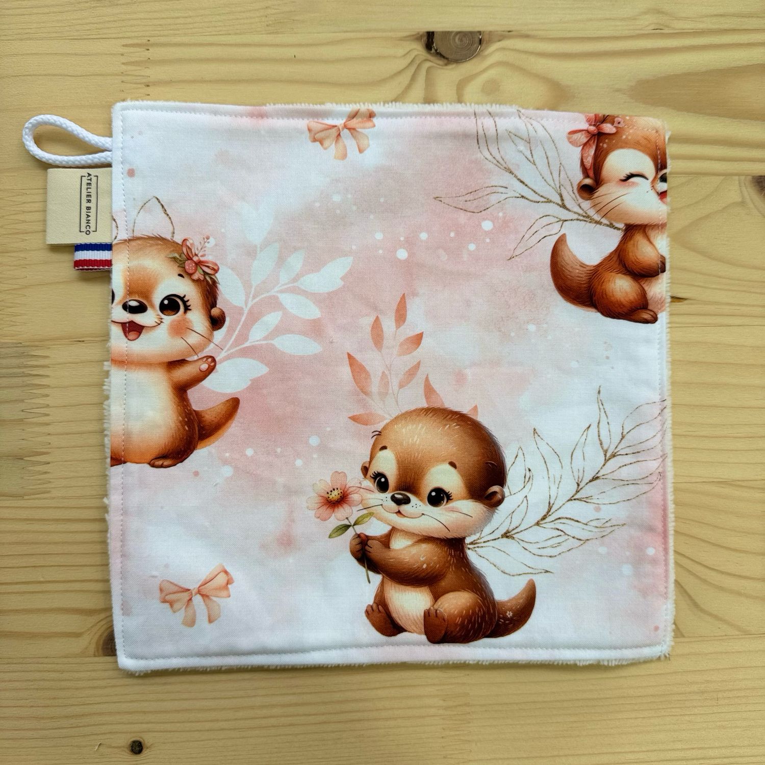 Débarbouillette lavable - Motifs Loutres