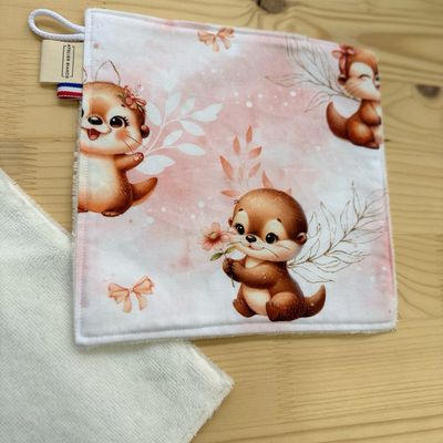 Débarbouillette lavable - Motifs Loutres