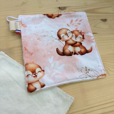 Débarbouillette lavable - Motifs Loutres
