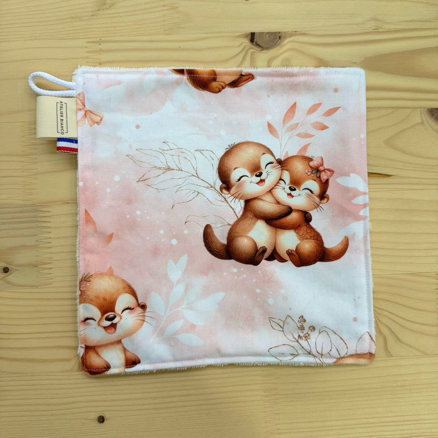 Débarbouillette lavable - Motifs Loutres