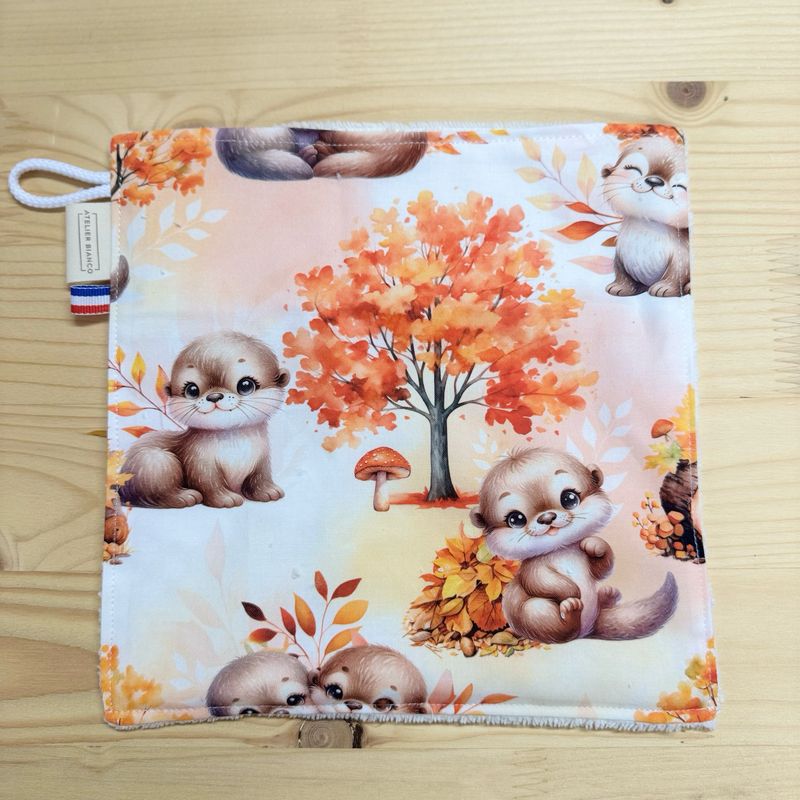 Débarbouillette lavable - Motifs Loutres